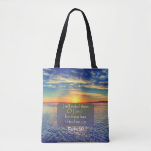 Ocean med Psalms Bible Verse Tygkasse