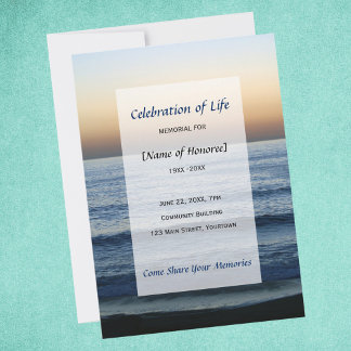 Ocean Memorial Firande of Life-inbjudan Inbjudningar