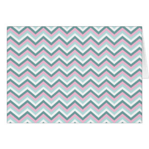 Ocean Mist Chevron Mönster Hälsningskort
