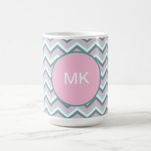 Ocean Mist Chevron Mönster Kaffemugg