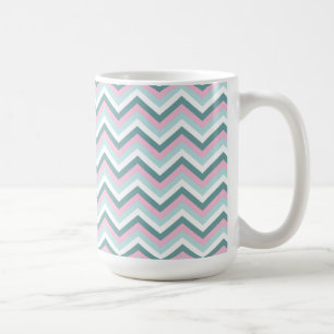 Ocean Mist Chevron Mönster Kaffemugg