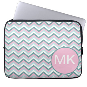 Ocean Mist Chevron Mönster Laptop Sleeve