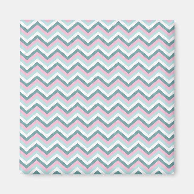 Ocean Mist Chevron Mönster Magnet (Framsidan)