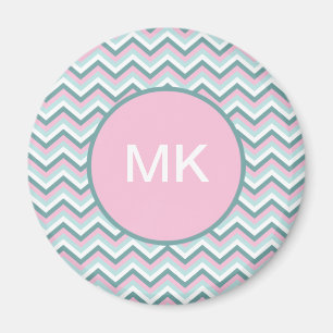 Ocean Mist Chevron Mönster Magnet