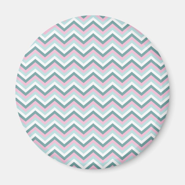 Ocean Mist Chevron Mönster Magnet (Framsidan)