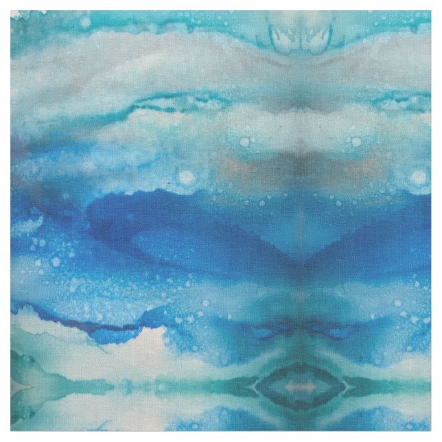 Ocean Moods Fabric | STIL 5 | Blå persika Tyg (Närbild)