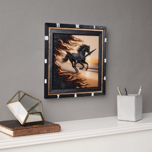 Ocean Morgan Ride: Charred Grain Image. Fyrkantig Klocka