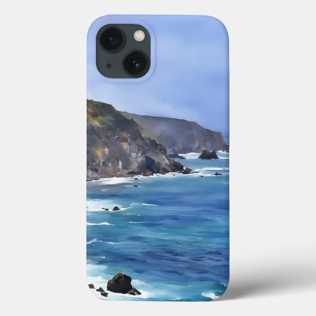 Ocean Mountains Beach Art Phone Case (Baksida)