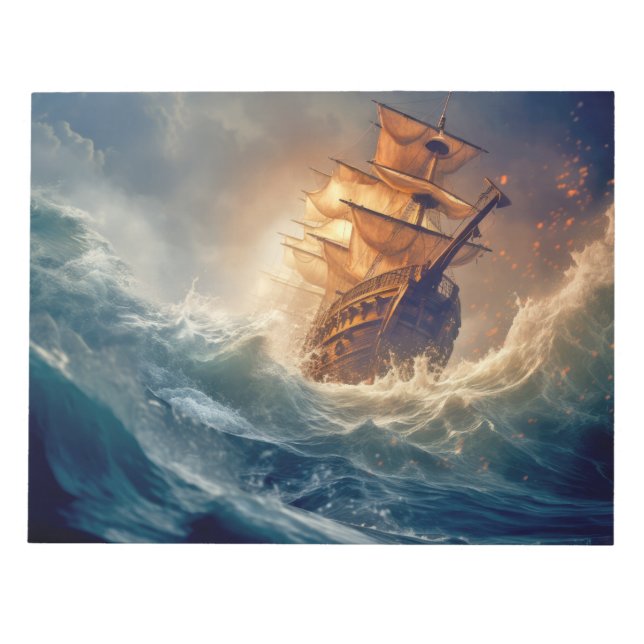 Ocean Nature Force Unleash Power Earth Disaster Anteckningsblock (Framsida)