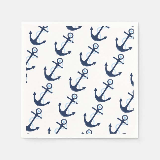 Ocean Nautical Anchor Pojke Shower Napkin Pappersservett (Framsidan)