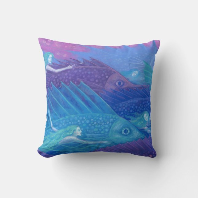 "Ocean nomads" fantasykonst, fisk, sjöjungfruar oc Kudde (Framsida)