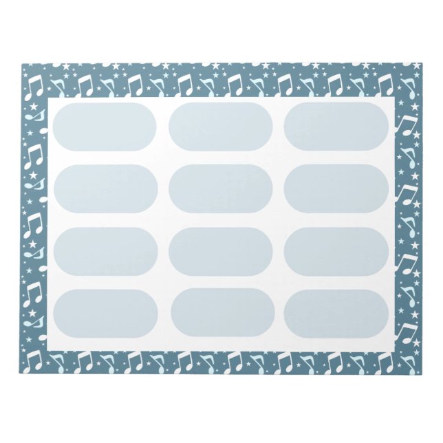 Ocean of Music patterned Anteckningsblock (Framsida)