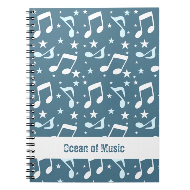 Ocean of Music patterned Anteckningsbok (Framsidan)
