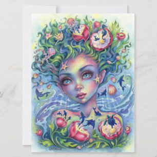 Ocean Öga Sjöjungfru Fantasy Girl Art Cards