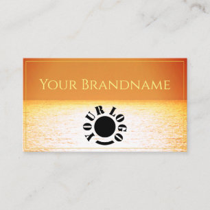 Ocean Orange Gult Ombre Sunset Anpassningsbar Logo Visitkort