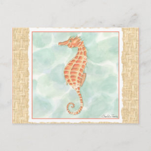 Ocean Orange Seahorse Vykort