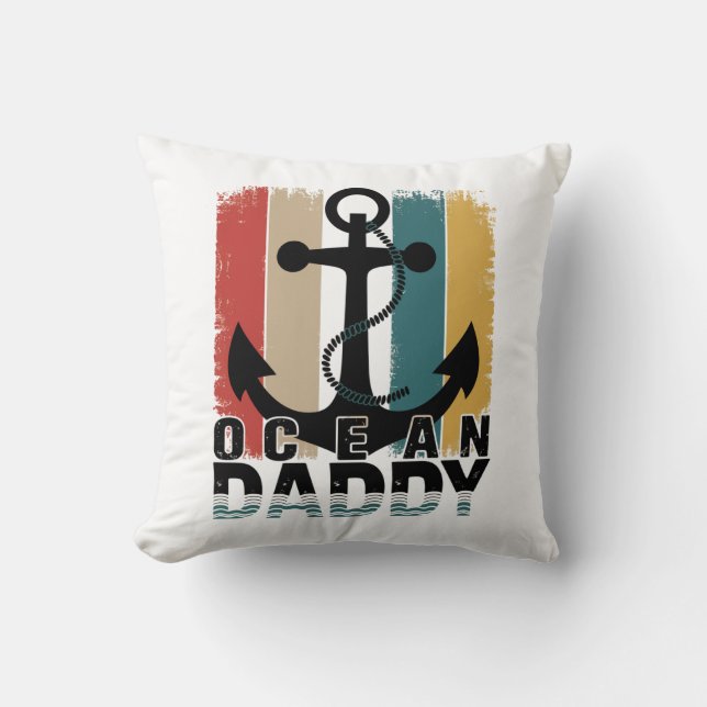 Ocean pappa | Nautical Decorative Pillow for Beach Kudde (Framsida)
