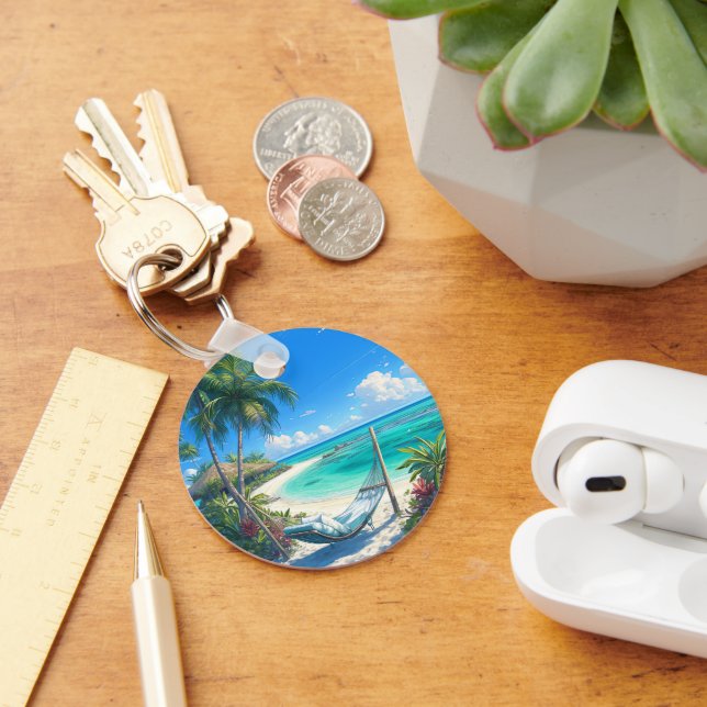 Ocean Paradise - Tropical Beach Oasis Nyckelring (Skrivbord)