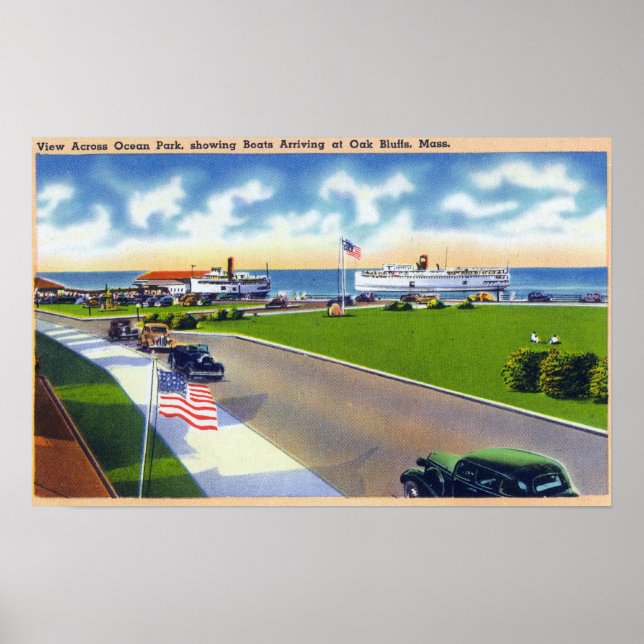 Ocean Park View of Boats Arriving at Harbour Poster (Framsidan)