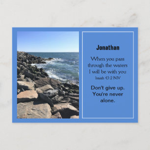 Ocean Photo Bible Verse Encouragement Blue Vykort