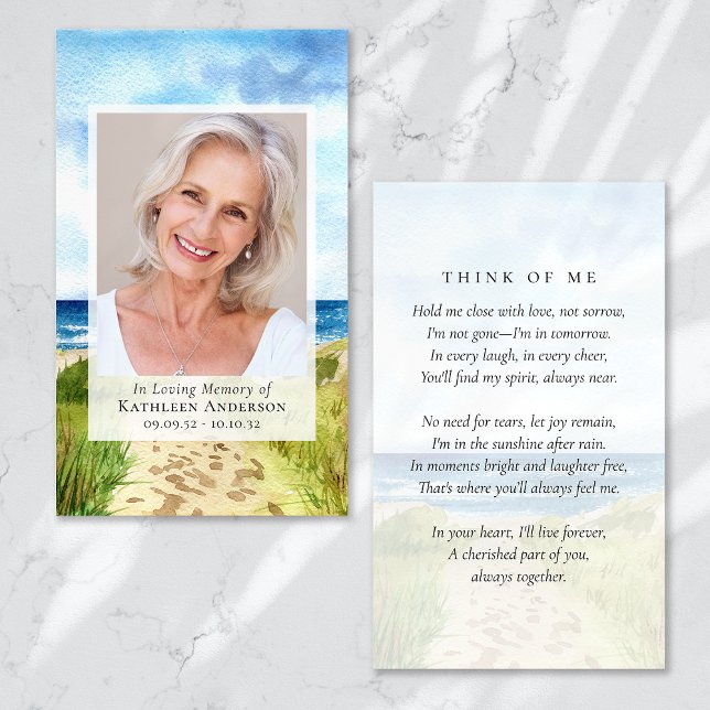 Ocean Photo Funeral Memorial Prayer Card (Skapare uppladdad)