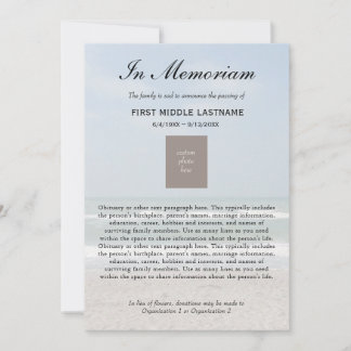 Ocean Photo Obituary Dödsvarning Meddelande