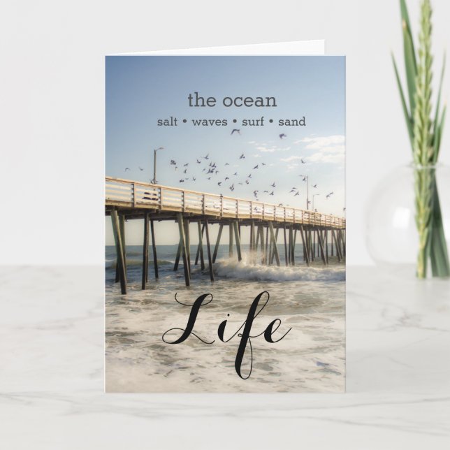 Ocean Pier-hälsningskort Kort (Framsida)