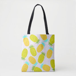 Ocean Pineapples Farmhouse Pattern Tote Bag Tygkasse