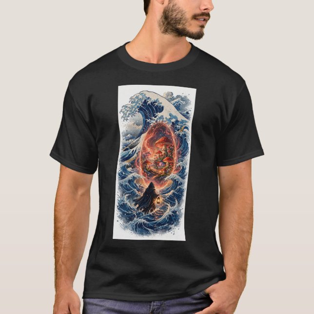 Ocean Portal — Indigo Wave T-Shirt (Framsida)