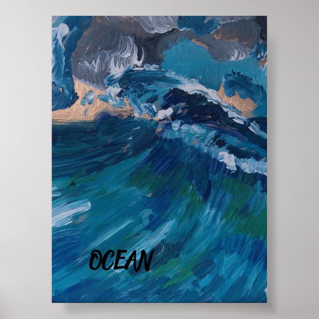 OCEAN POSTER AV ARTIST PAULA REILLY. (Framsidan)