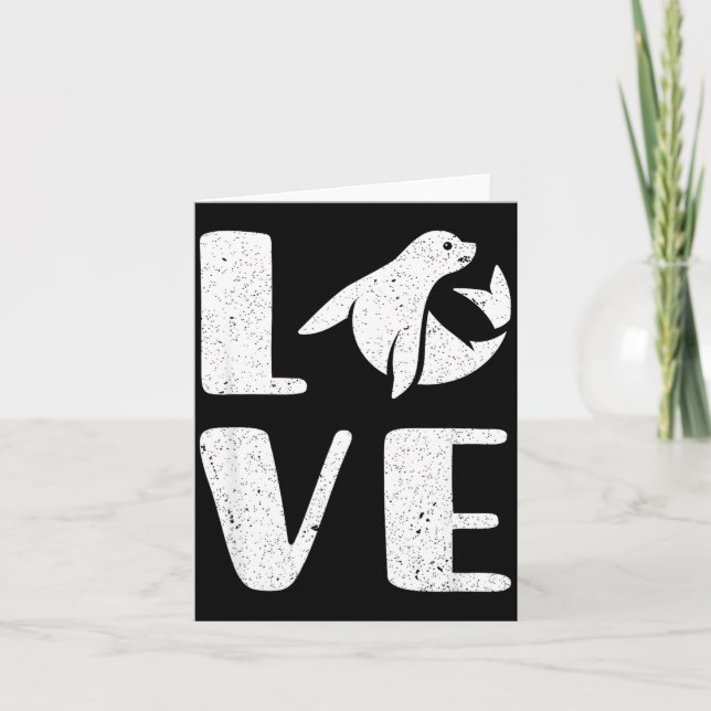 Ocean Puppy Seal Lover Valentines Day Gift Sea Lio Kort (Framsida)