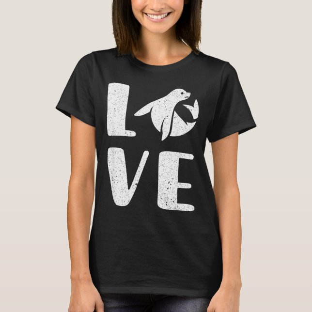 Ocean Puppy Seal Lover Valentines Day Gift Sea Lio T Shirt (Framsida)
