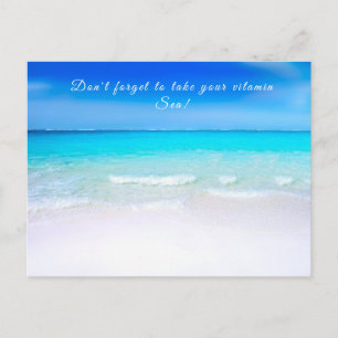 Ocean Quote Strand Hav Havsliv Aqua Blå Vykort