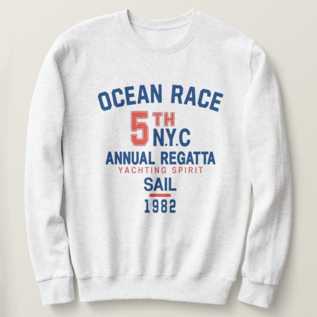 Ocean race water sport athletic varsity lång ärmad tröja (Design framsida)