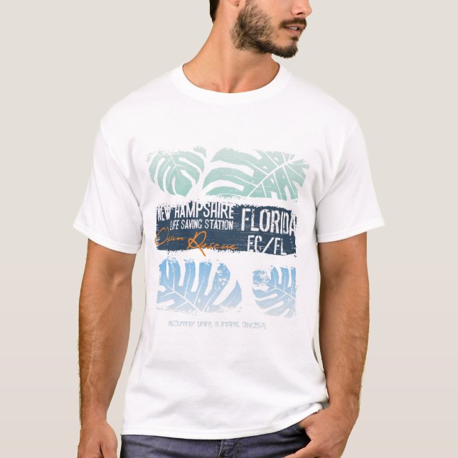 Ocean Rädding- Florida & Hampshire Lifeguard T Shirt (Framsida)