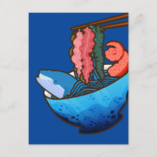 Ocean Ramen Tentacle Kelp Whale Food Natature Vykort