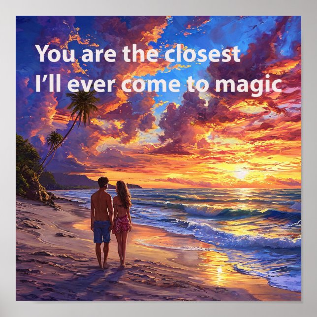 💕 Ocean Romantik Parlek Karleksvalentin Citat Väg Poster (Framsidan)