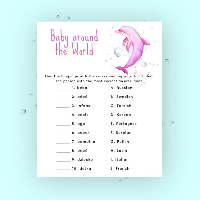 Ocean rosa delfin - baby runtom världen spel (Skapare uppladdad)