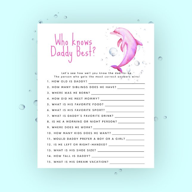 Ocean rosa Delphin - Game som känner pappa bäst (Skapare uppladdad)