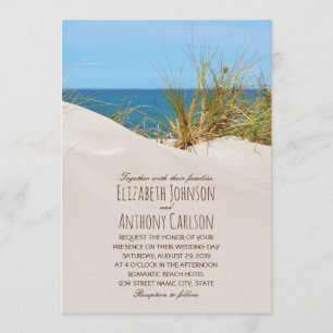 Ocean Sand Kreativ Beach Thed Bröllop Inbjudningar