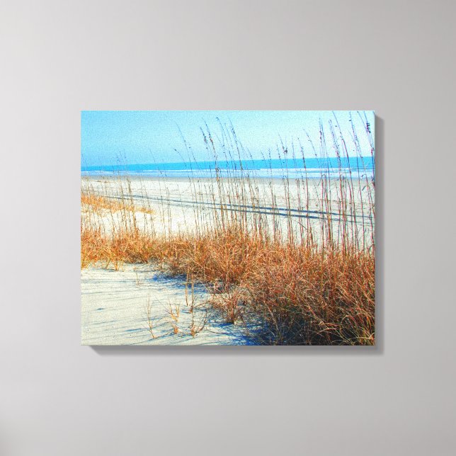 Ocean, Sand och Seagrass i North Myrtle Beach Canvastryck (Framsida)