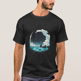 Ocean Scene i en cirkel T Shirt