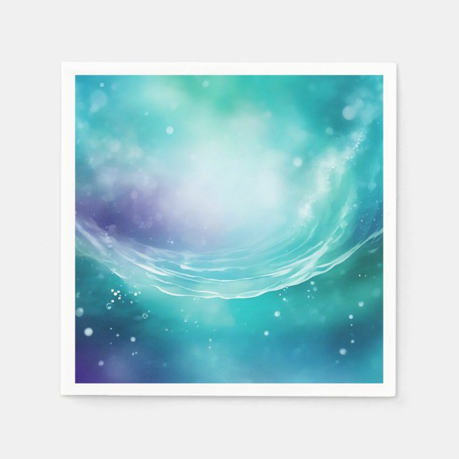 Ocean Scene med trålningsvattenfärg Pappersservett (Framsidan)