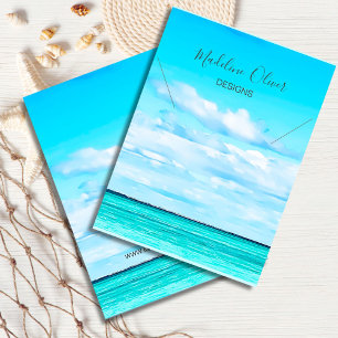 Ocean Scene Necklace Blue Visning Affärskort Visitkort