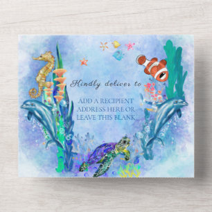 Ocean Sea Animals Boy Shower allt på en invit
