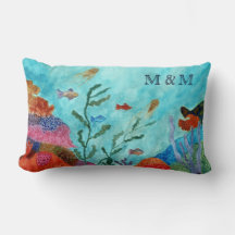 Ocean Sea Life Underwater Coral Reef Monogram
