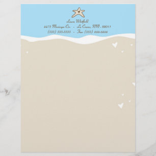 Ocean Sea Snäcka Vatten Sand Letterhead Stationery Brevhuvud