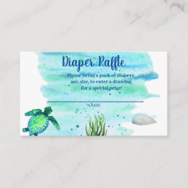 Ocean Sea Turtle Boys Diaper Raffle Tilläggskort