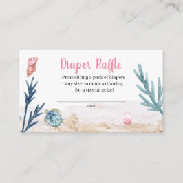 Ocean Sea Turtle Girls Diaper Raffle Tilläggskort
