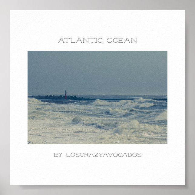 Ocean Sea Vågar Stormy Weather Pier Poster (Framsidan)